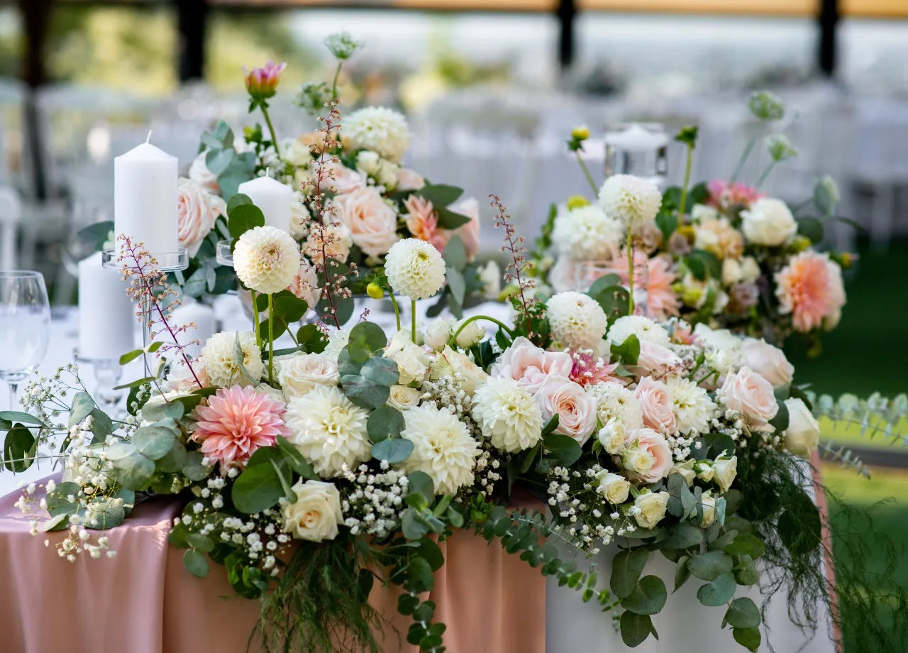 Decoración floral mesas